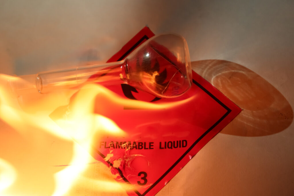 solvent, Flammable , burning,dangerous