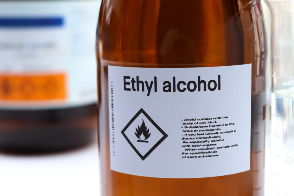 Ethyl alcohol, chemical, C2H5OH